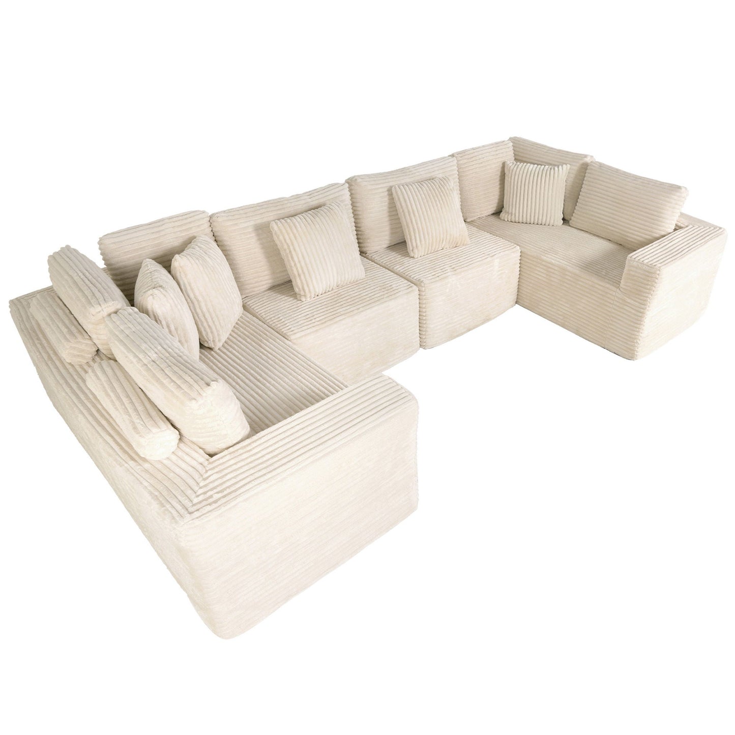 Modular U Shaped Sectional Sofa With Reversible Design