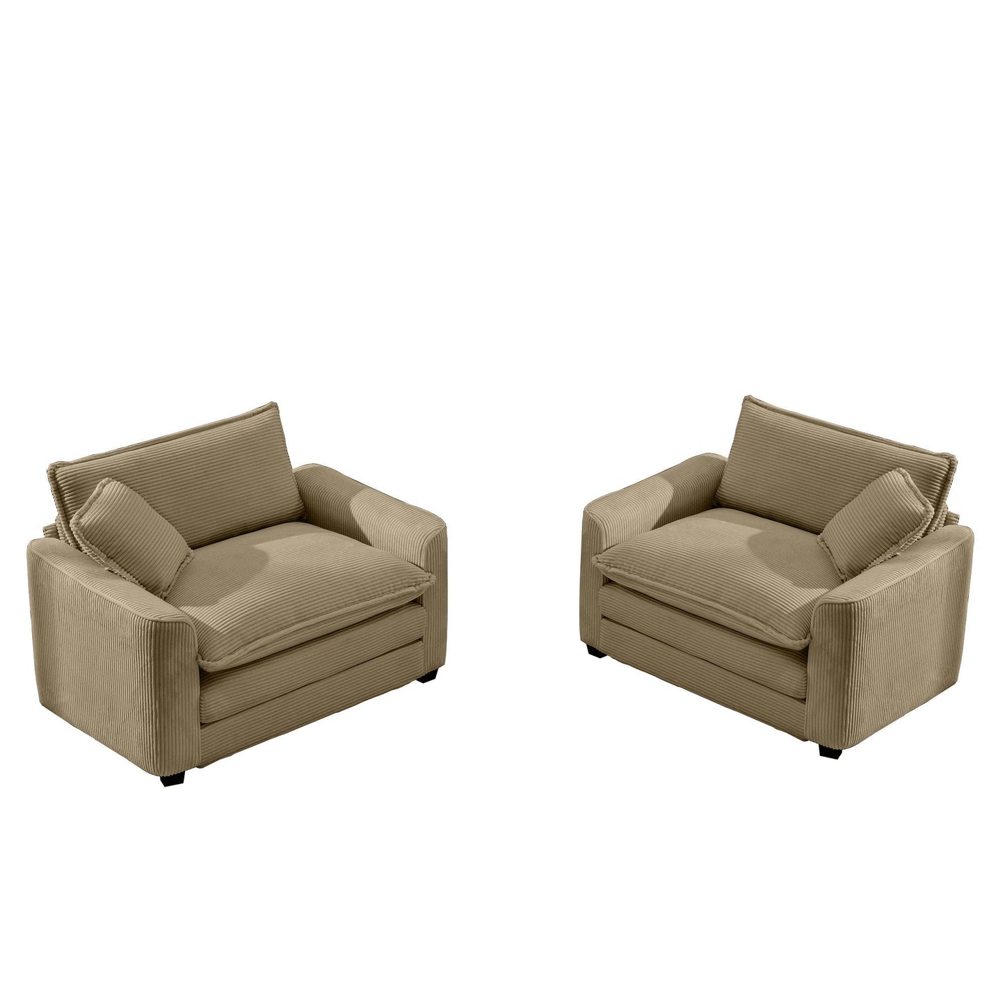 Modern Classic Fabric Single Chair Deep Seat Sofa With Pillow