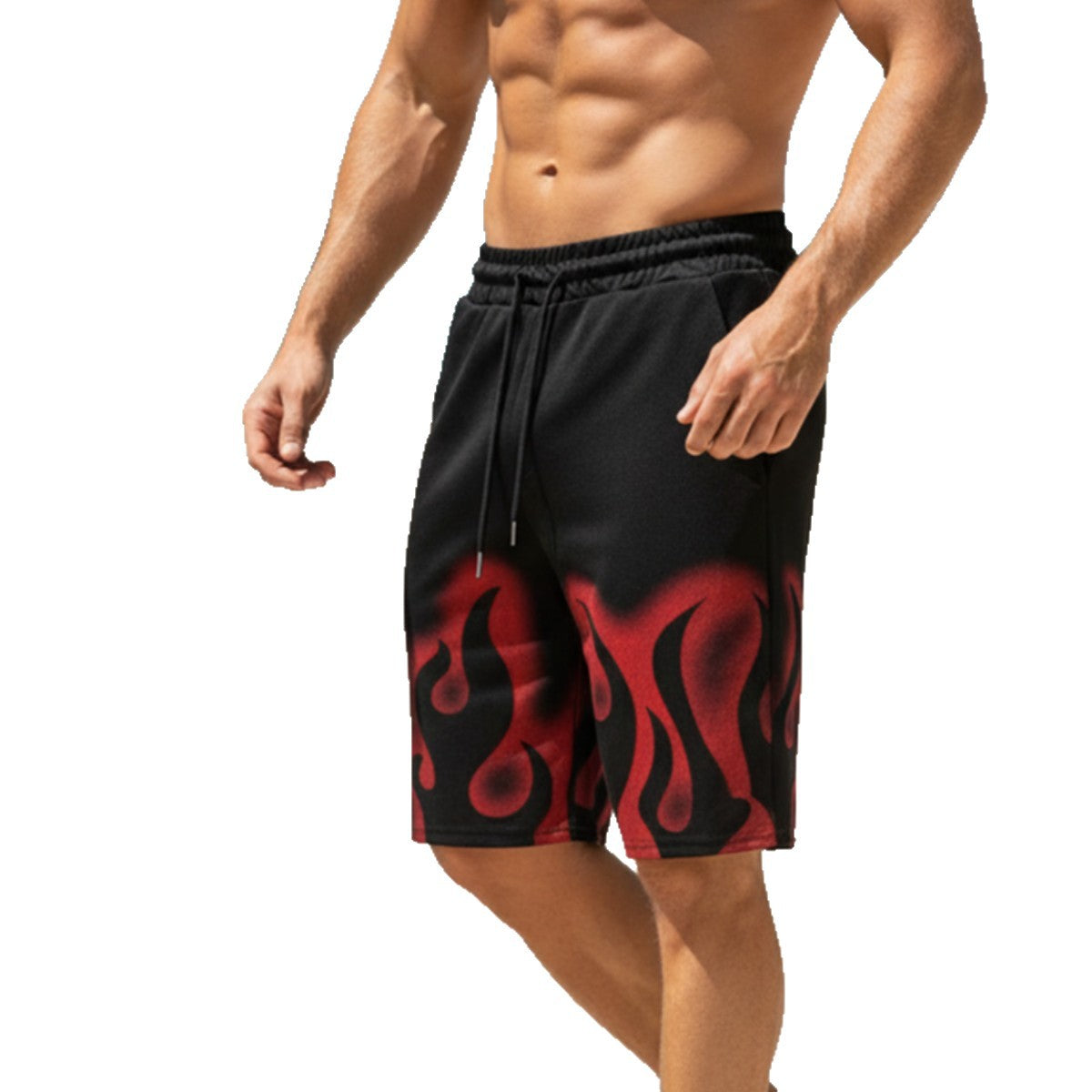 Mesh-Panel Breathable Casual Drawstring Shorts