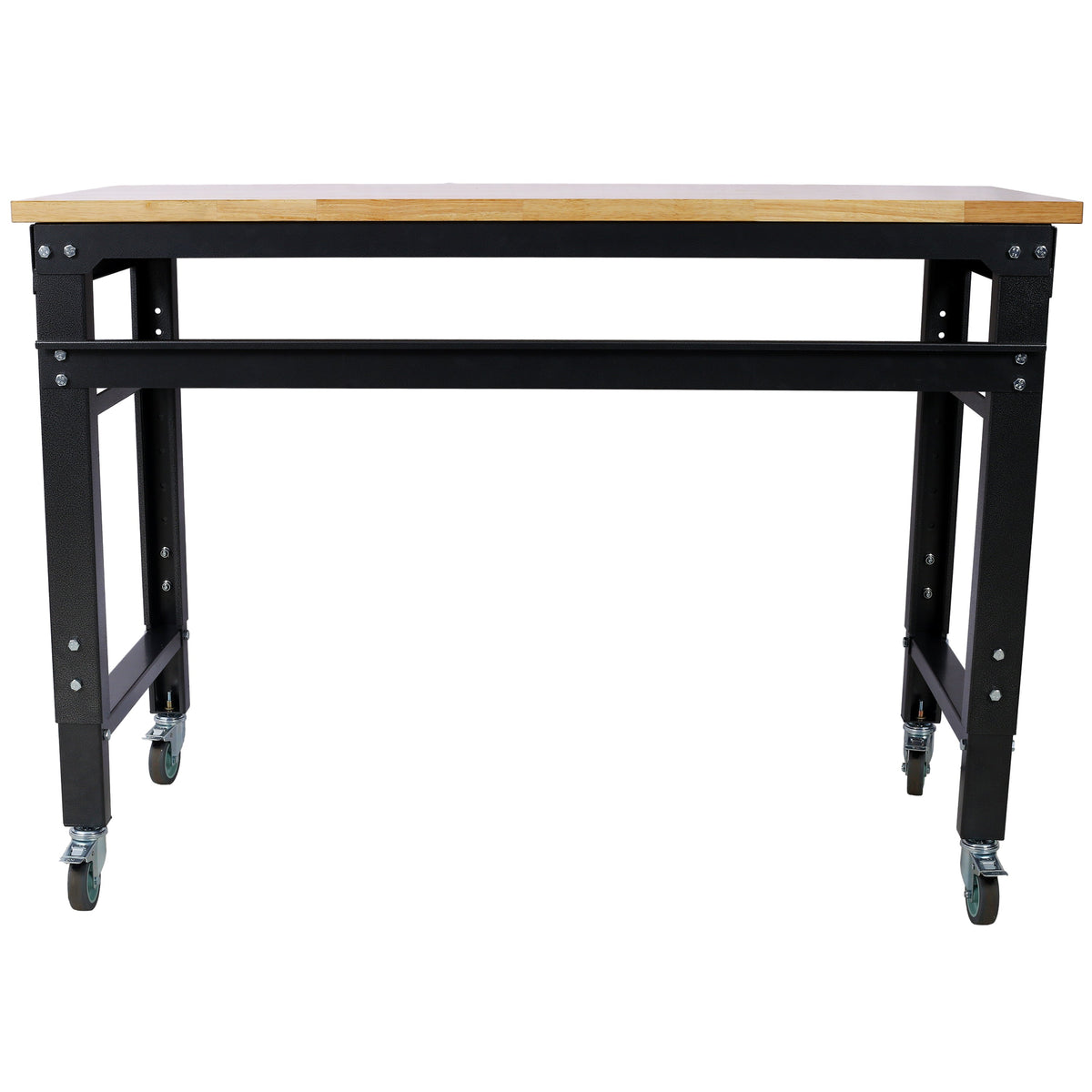 48" Wide Rolling Workbench with Adjustable Height - Dark Gray, Wood