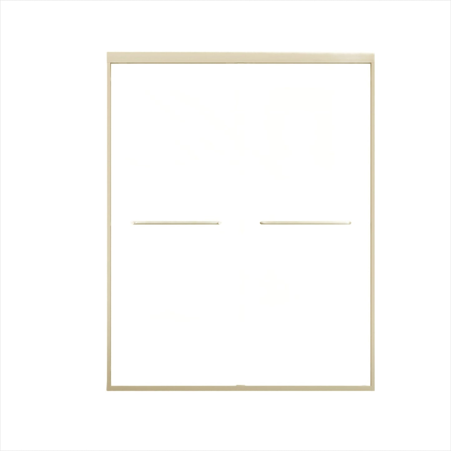 Double Sliding Shower Door, Semi-Frameless Bypass Bathroom Sliding Door With 1/4" (6 Mm) Tempered Glass For Walk-In Shower
