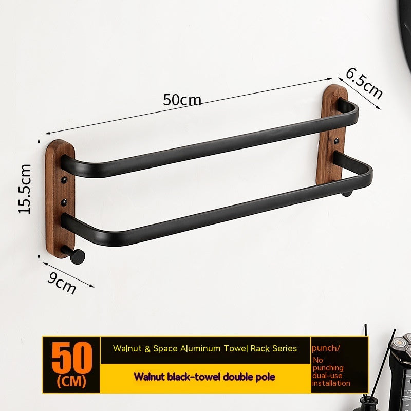 Solid Wood Towel Rack Wall Hanging Multi-bar