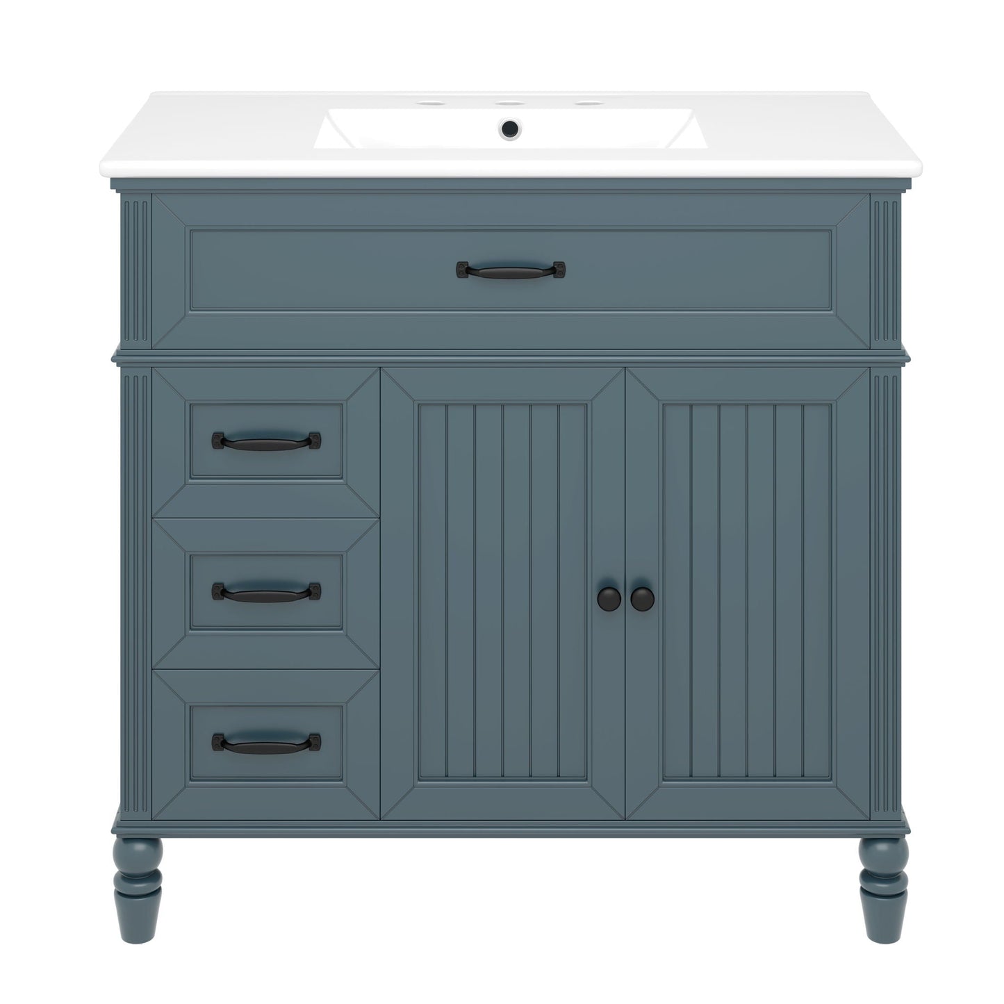 Bathroom Vanity With Sink, Freestanding Cabinet & Drawers