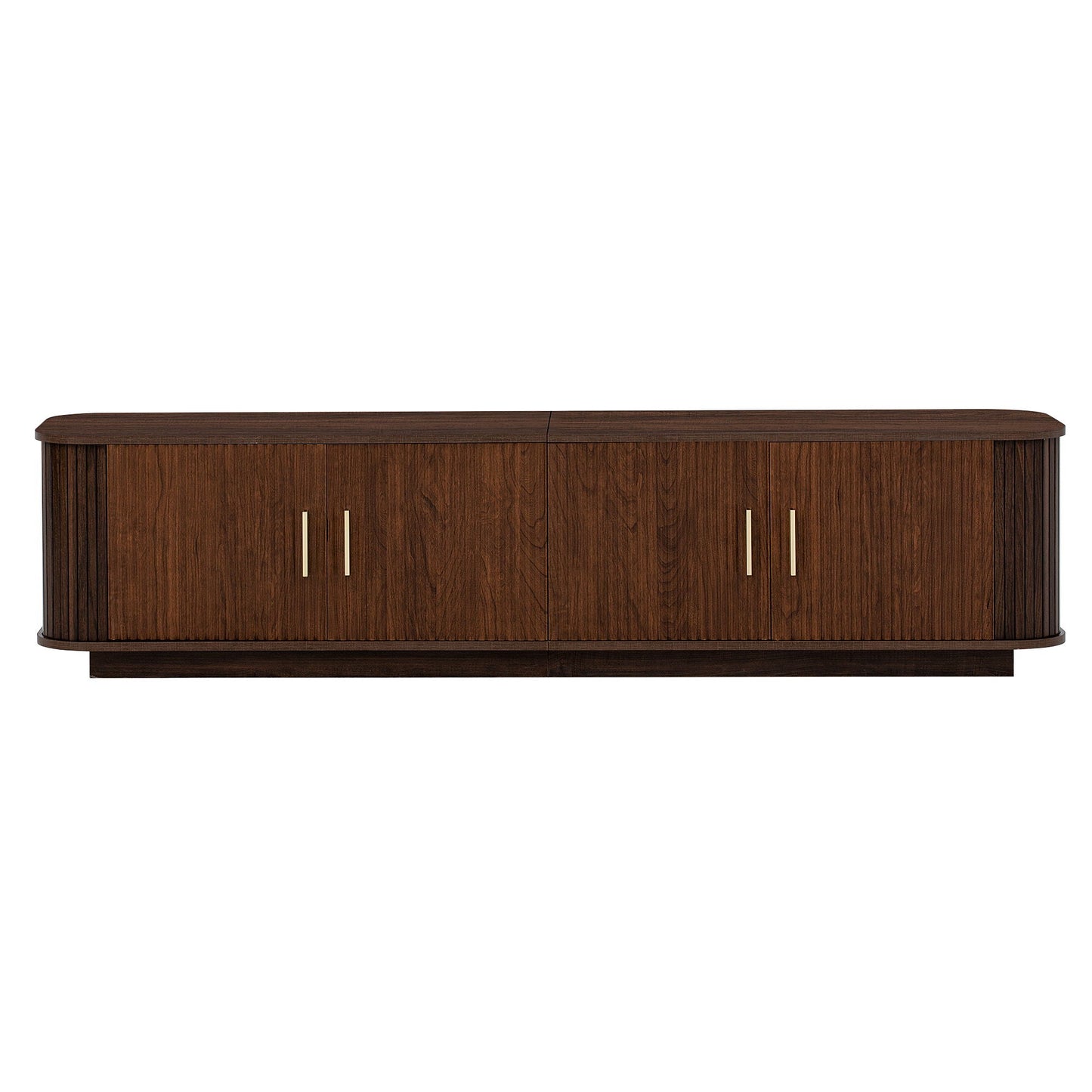 70" TV Stand With Ample Storage, Refined Curved Corners - Dark Brown