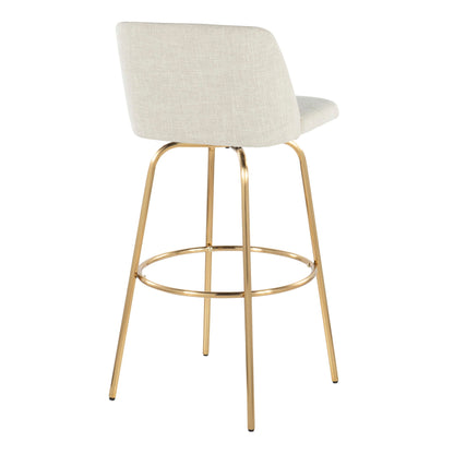 Toriano - Contemporary Fixed Height Barstool With Swivel And Round Footrest (Set of 2)