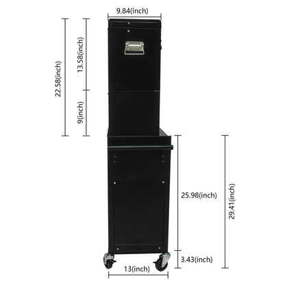 6 Drawer Lockable Tool Cabinet On Wheels With Detachable Toolbox