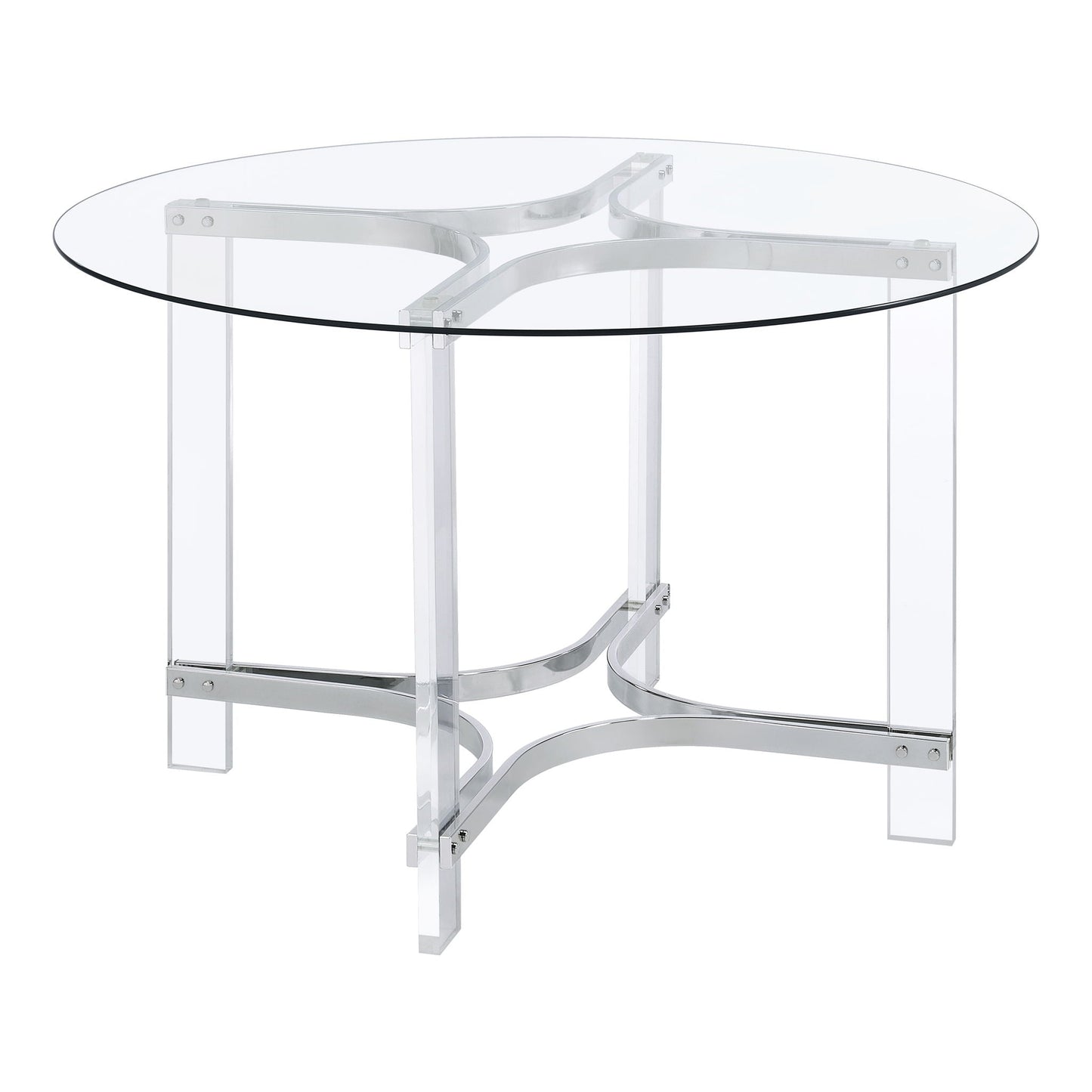 Uptown - 5 Piece Round Dining Set - Chrome