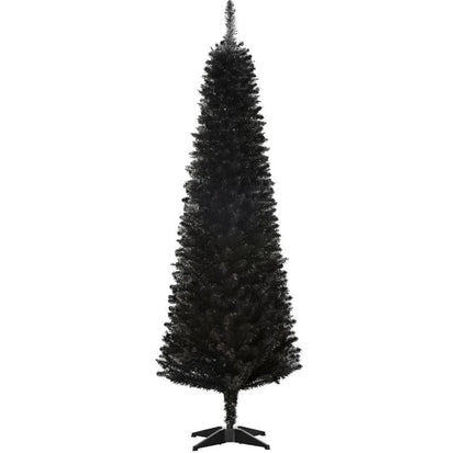 Slim Xmas Tree with Realistic Branch Tips and Plastic Stand