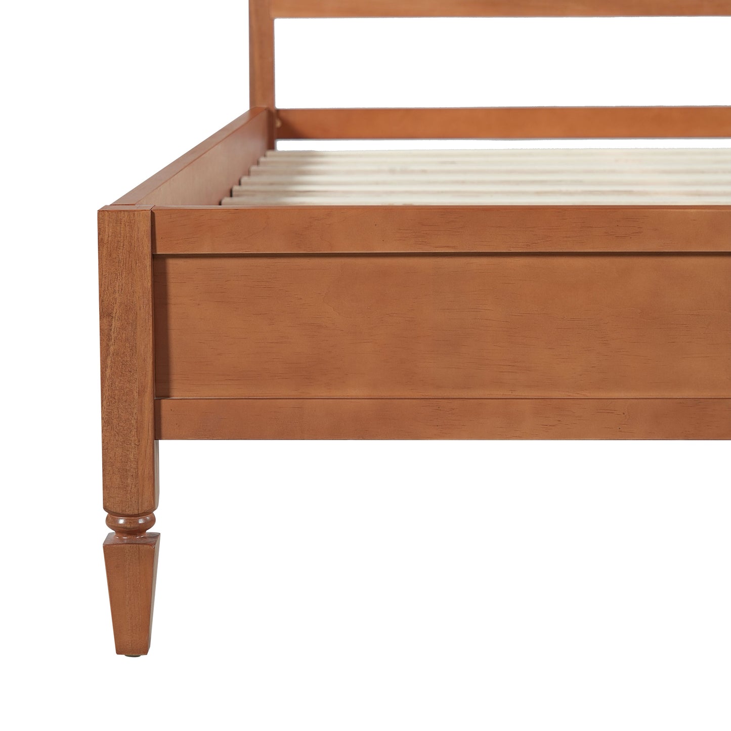 King Size Wood Platform Bed Frame with Classic Panel Headboard