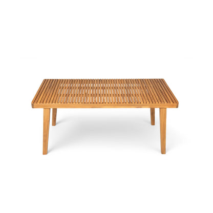 Outdoor Dining Table With Slatted Top