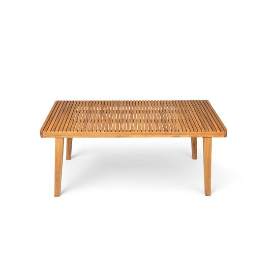 Outdoor Dining Table With Slatted Top