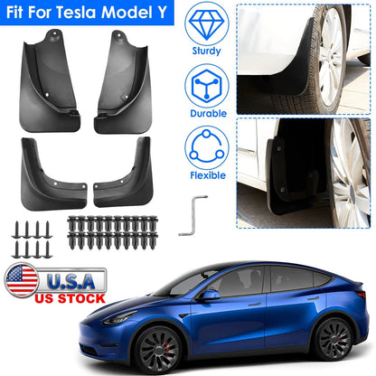 Mud Flaps Splash Guards Replacement No Drilling Splash Guards Fenders Vehicle Sediment Protection for Tesla Model Y
