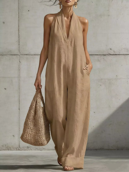 Halter Neck Wide-Leg Jumpsuit