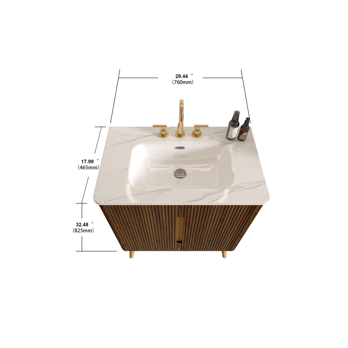 Etna 30"F Striped Bathroom Vanity