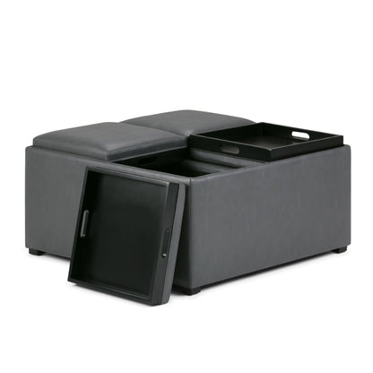 Avalon - Square Coffee Table, Storage Ottoman