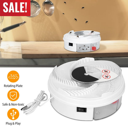 USB Powered Electric Fly Trap Automatic Flycatcher Rotating Fly Pest Repellent Tool For Home Kitchen Restaurant