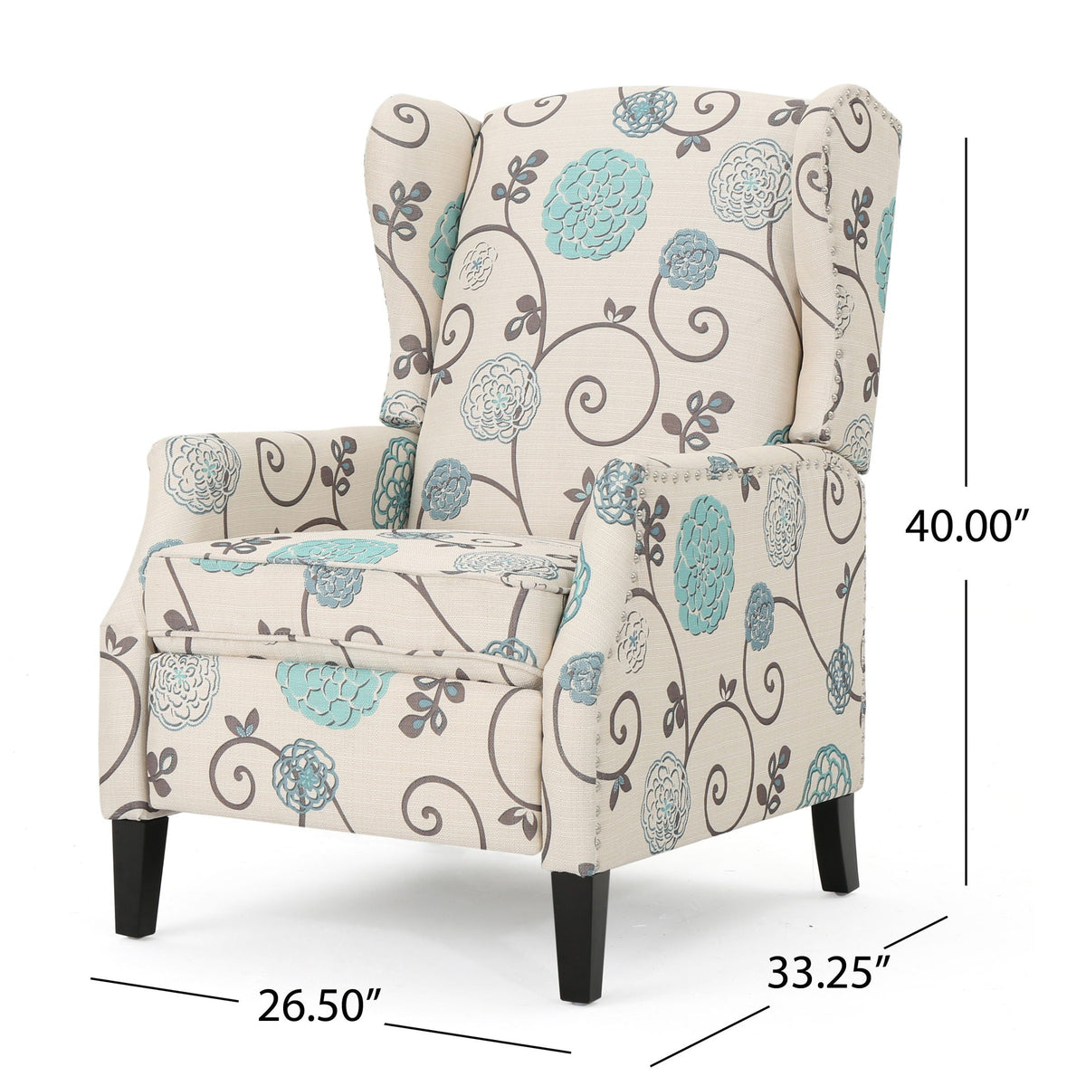 Westeros Wing Back Fabric Upholstered Recliner