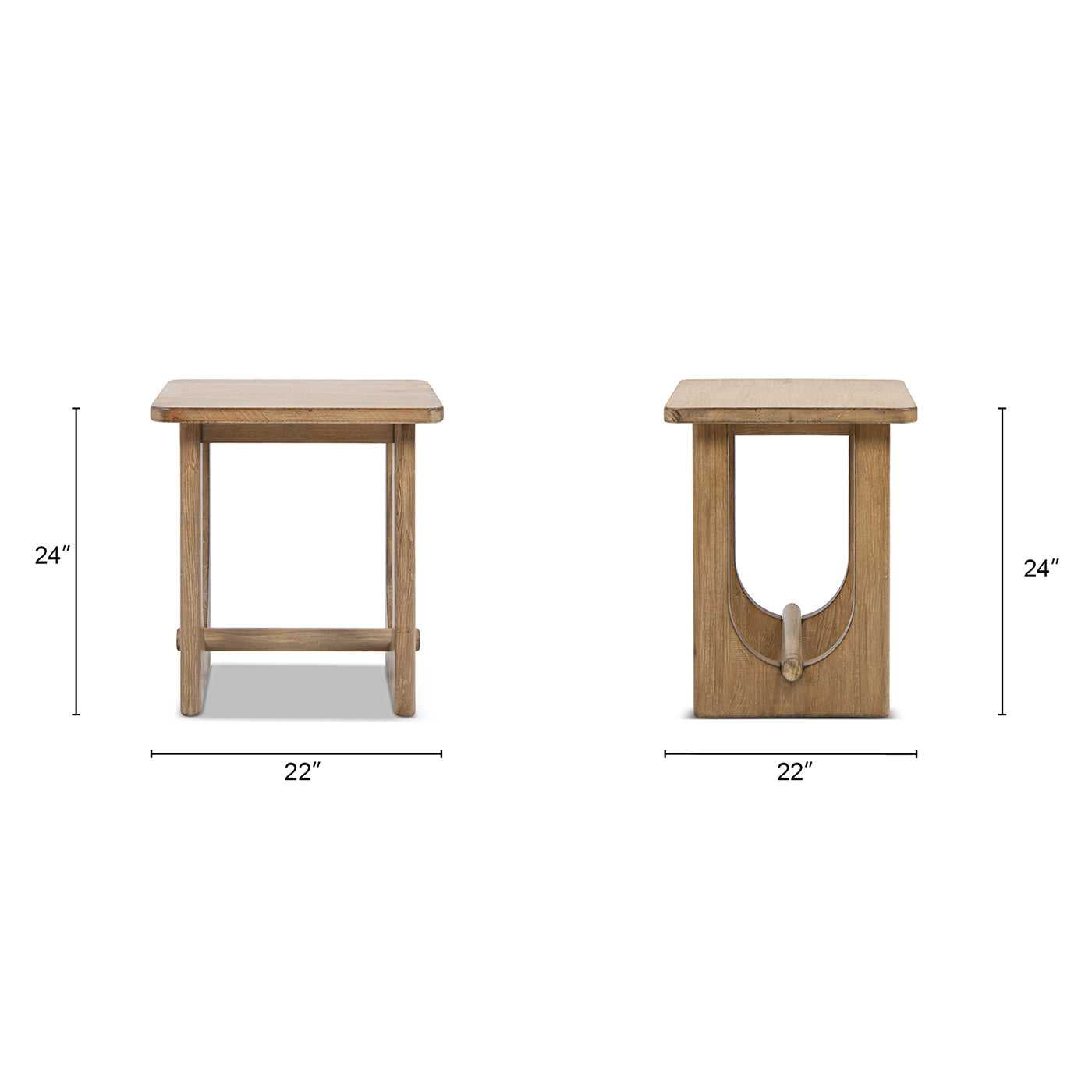 Turnkey 22" Square Side Table Antique