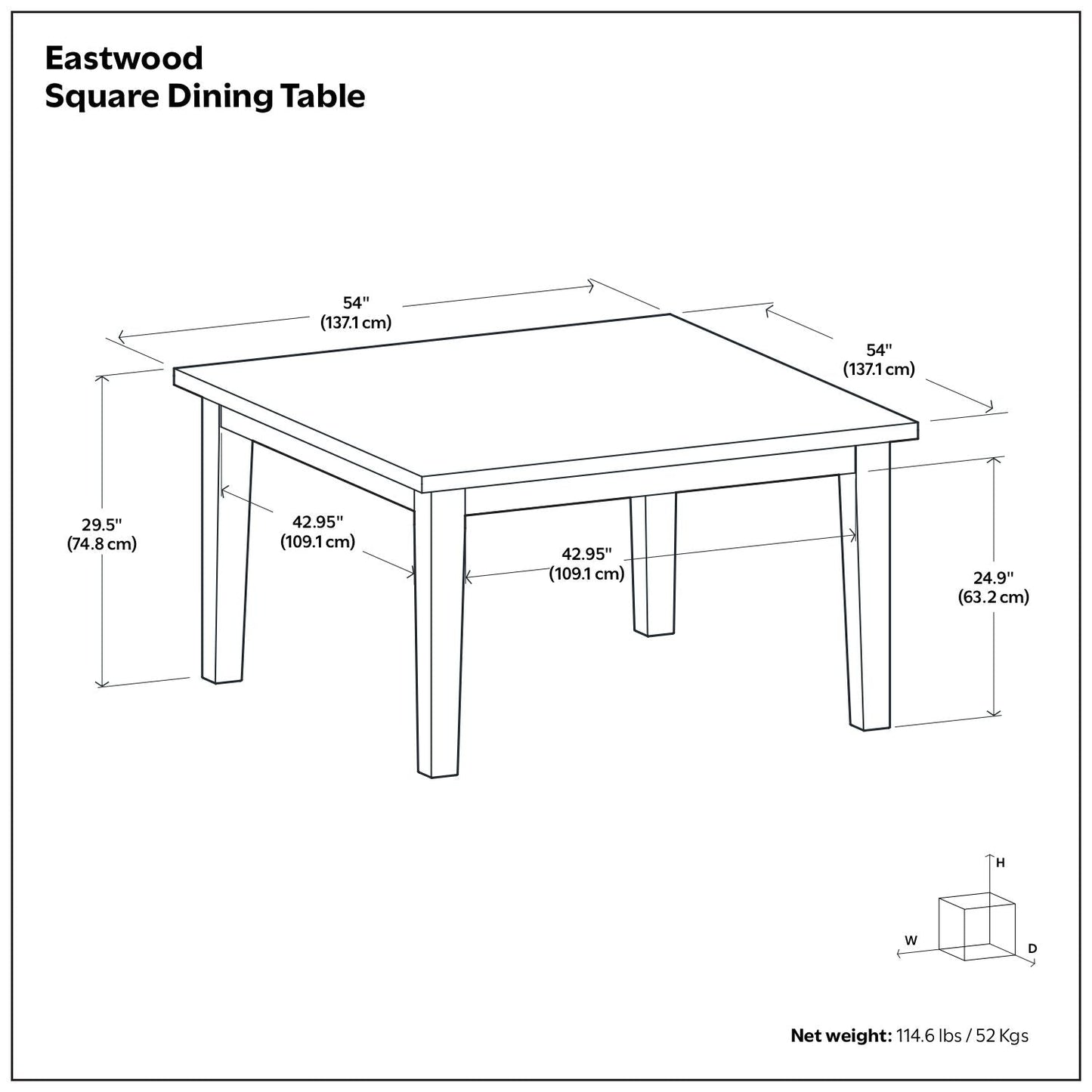 Eastwood - Square Dining Table - Java Brown
