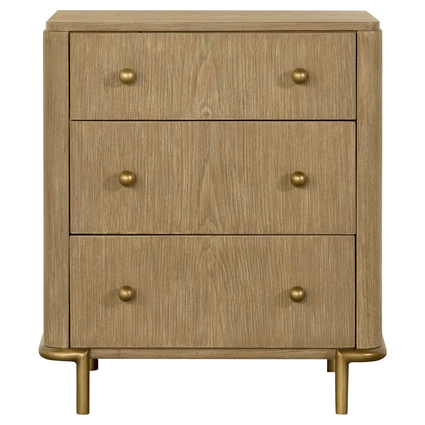3 Drawer Nightstand With USB Ports - Brown