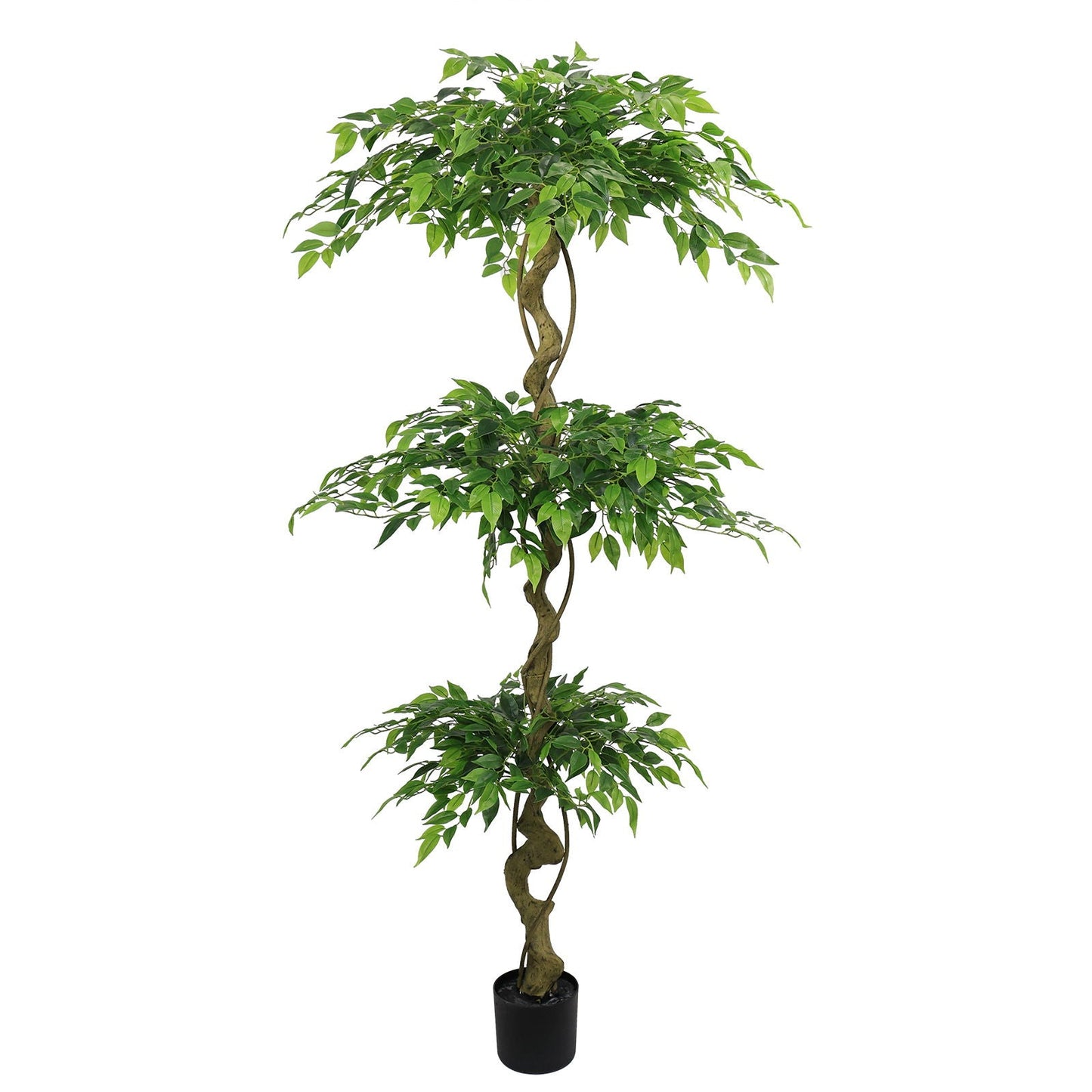 Artificial Ficus Tree With Pot For Home Decor Indoor Plant - Green