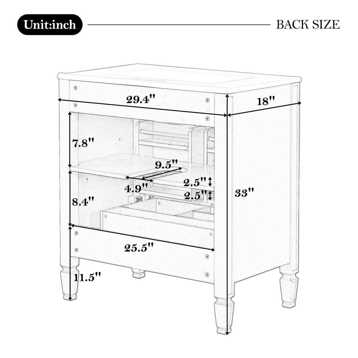 Double Sink Bathroom Vanity Set with Wall Mount Mirror Cabinet
