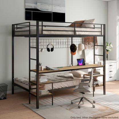 Ethan - Bunk Bed With Desk, Charging Station, Storage Shelves