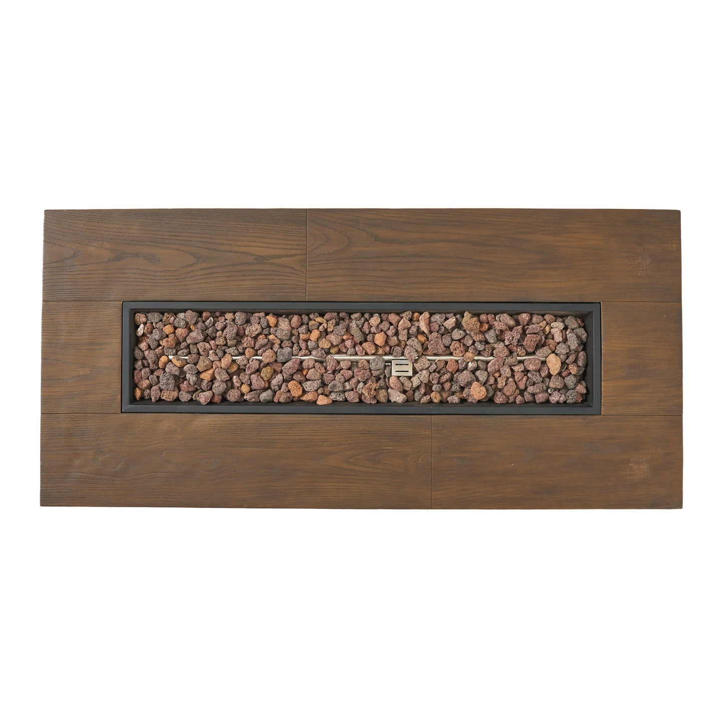 Transitional Rectangular Outdoor Propane Fire Pit With 50,000 BTU
