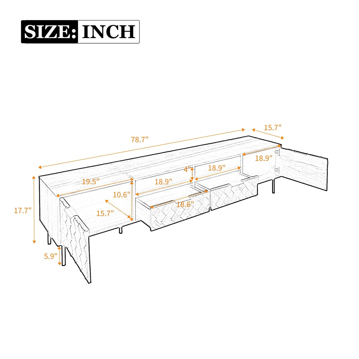 TV Stand For TVs Up To 85" With Closed Storage - Walnut
