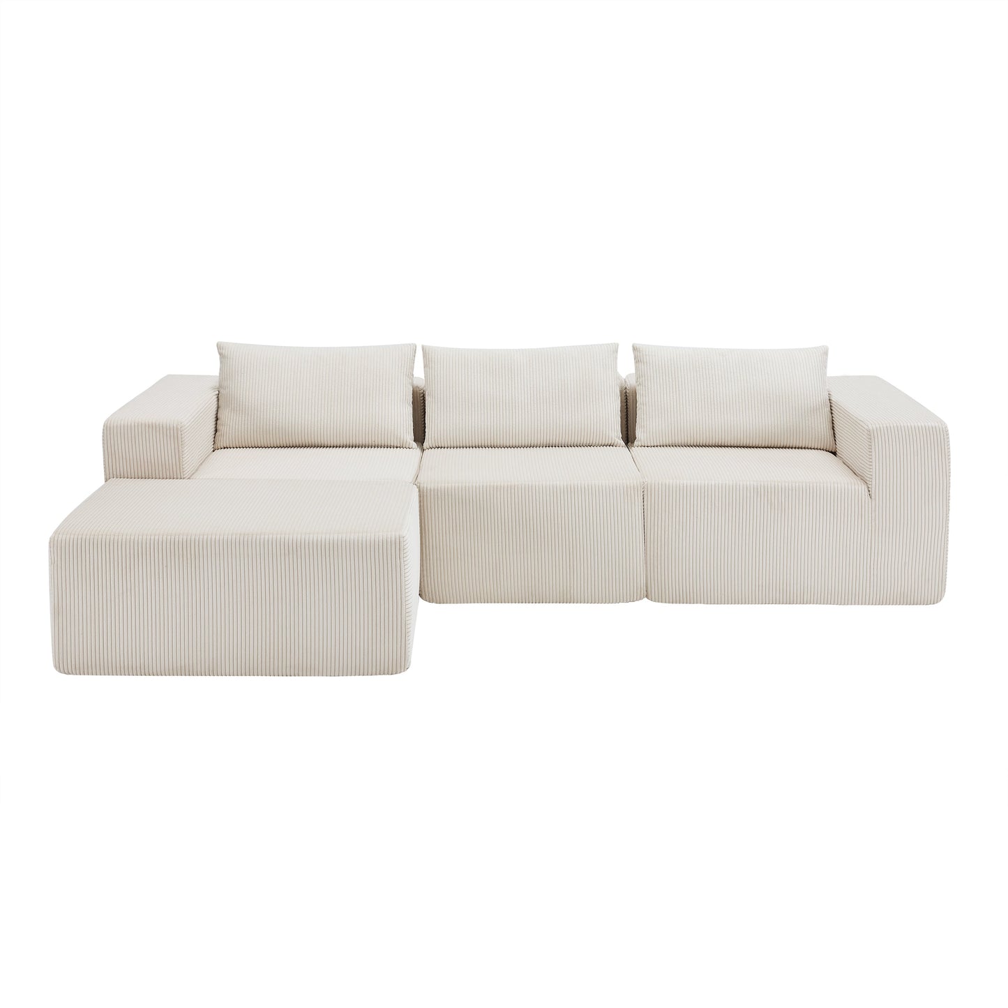 107" Compressed Sectional Sofa (Beige)