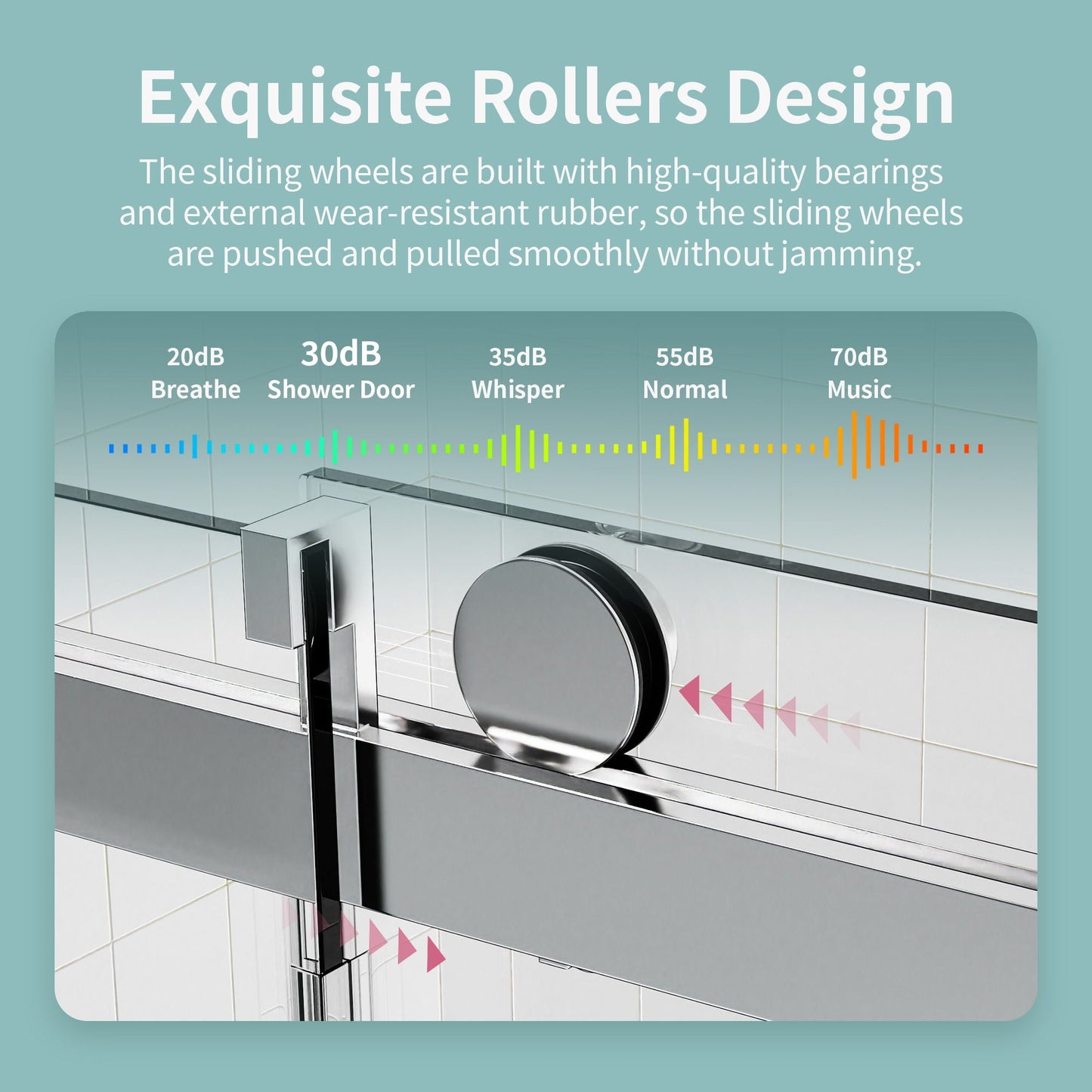 Frameless Single Sliding Soft Close Shower Doors, 3 / 8" Tempered Glass Reversible Installatio