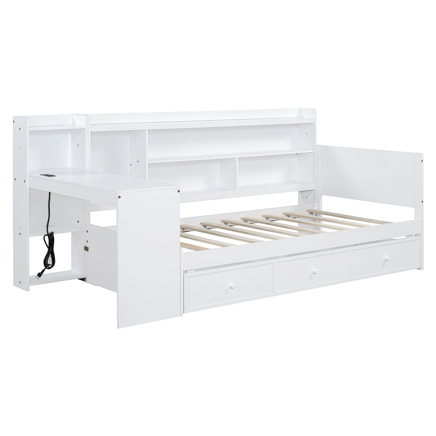 Daybed With 3 Drawers USB Ports And Desk
