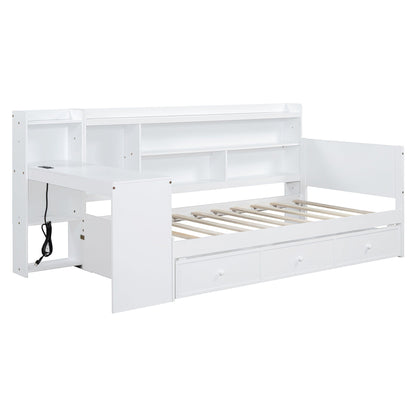 Daybed With 3 Drawers USB Ports And Desk