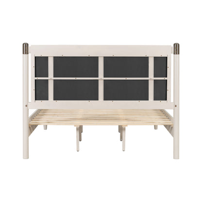 Solid Wood Queen Bed - Heavy Duty Support