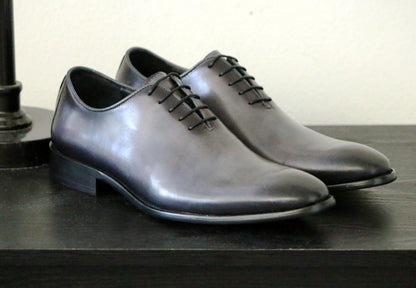 Carrucci Burnished Calfskin Belt - Grey
