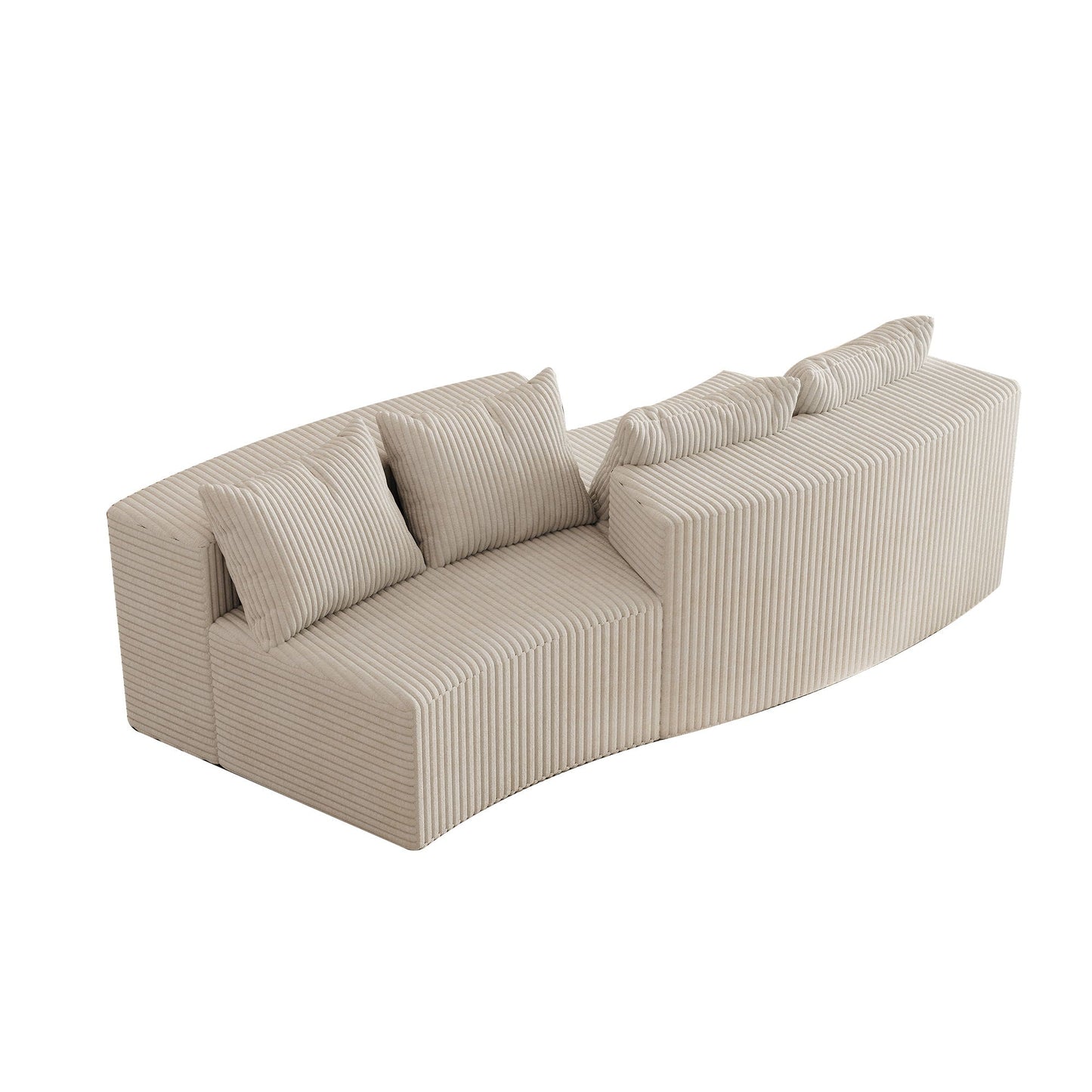 Curved Sectional Sofa With 4 Pillows, Modular Semi Circular Design