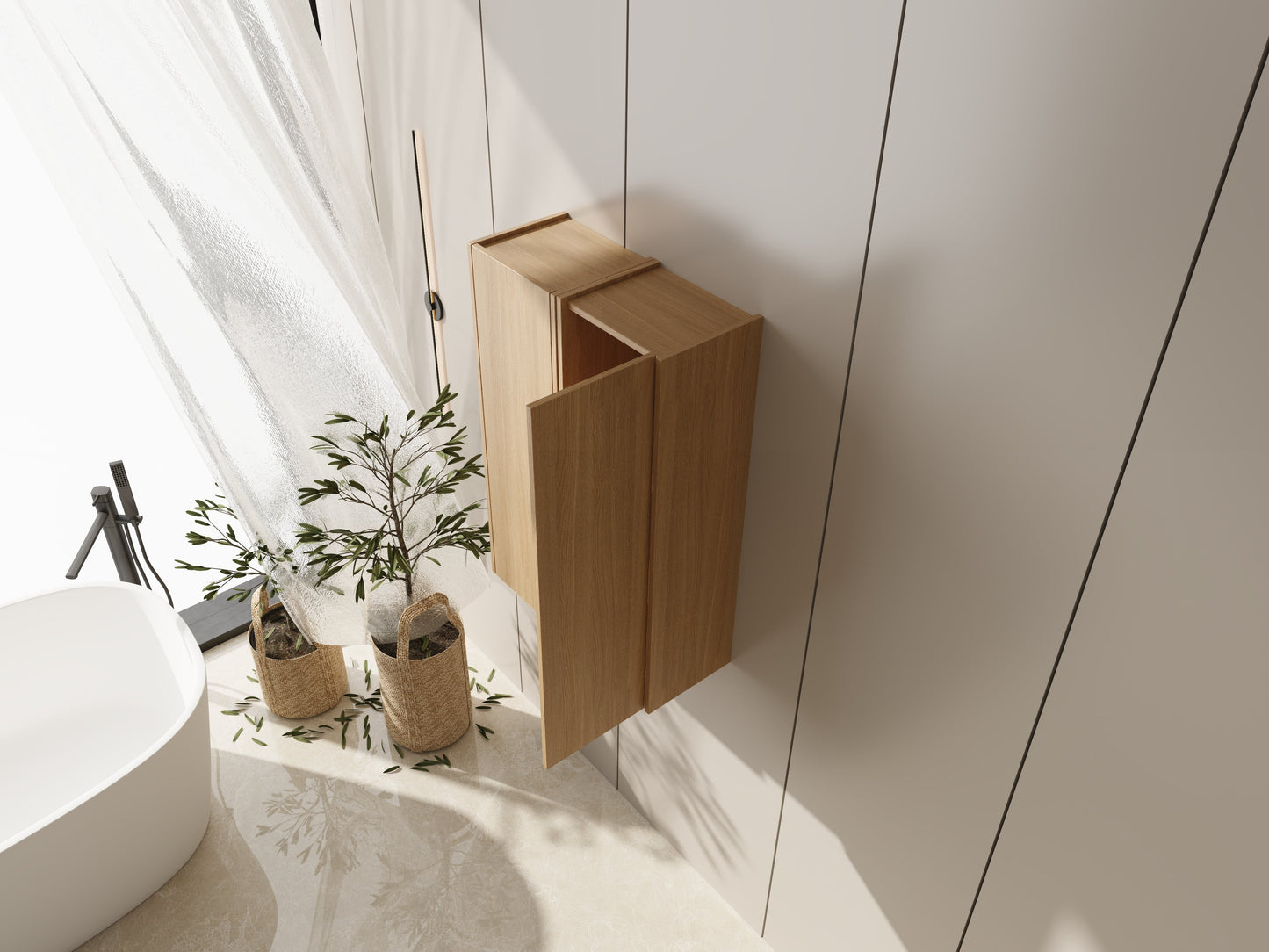 24 Inch Wall Mounted Side Cabinet Combination