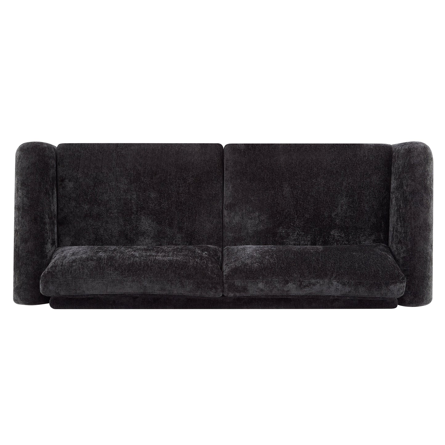89"L Sofa with Chenille Fabric and Wooden Legs