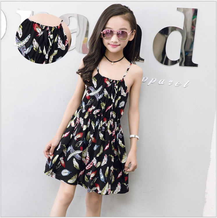 New tie dye layered cute Summer cotton silk dress floral dress for girls