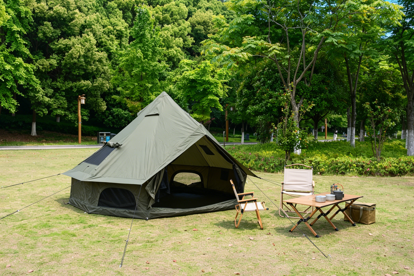 Oxford Bell Tent for Family Camping - Spacious 13.1ft Yurt with Stove Jack