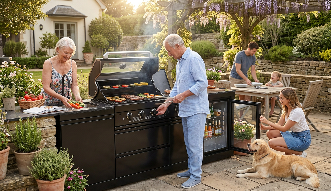 4-Burner 72000 BTU Deluxe Stainless Steel Propane Gas Outdoor Kitchen