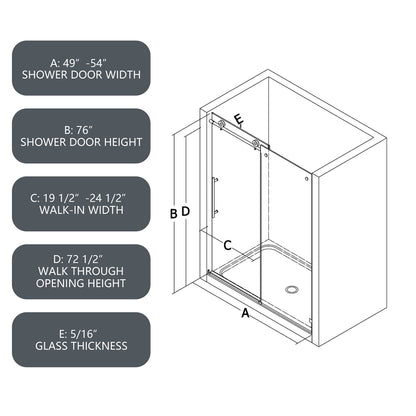 5476 Tempered Glass Shower Door