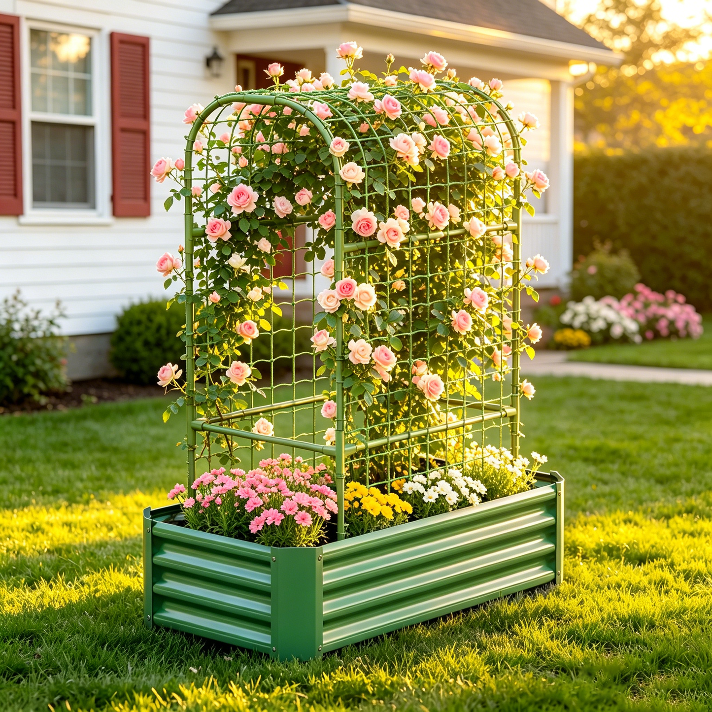 2-in-1 Raised Garden Bed with Trellis - 59" Tall Arch Planter
