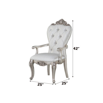 Gorsedd - Arm Chair (Set of 2) - Cream Fabric & Golden Ivory