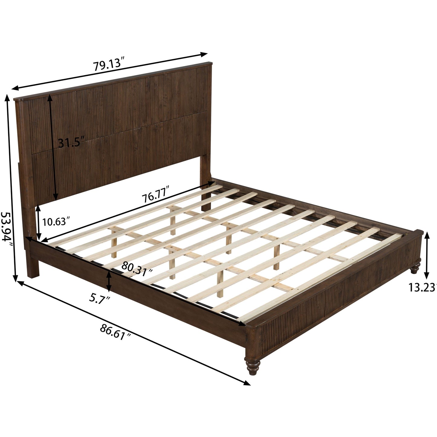 Platform Bed Frame With Tall Headboard