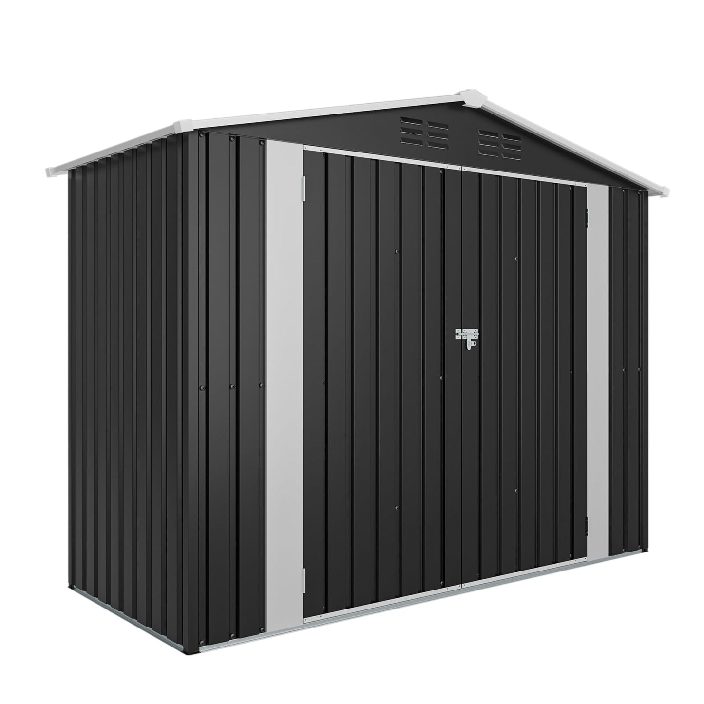 8ft x 4ft Outdoor Metal Storage Shed with Lockable Latch