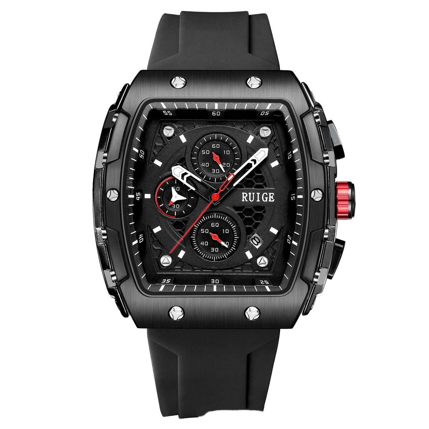 RuiGe Brand Watch Outdoor-style Barrel-shaped Wristwatch