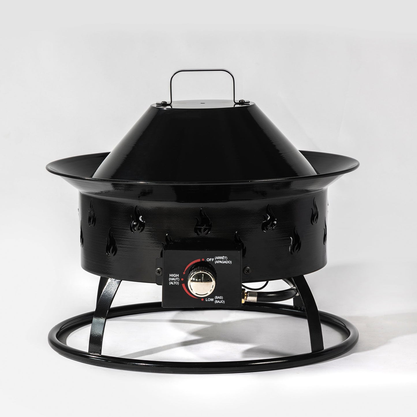 Propane Gas Fire Pit Table, 50000 Btu Round For Outside Patio - Black