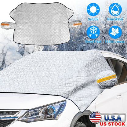 Car Windshield Snow Cover Windproof Magnetic Car Windscreen Cover Frost Ice Protection with SideÊMirror Protector 5 Magnets for Most Vehicles