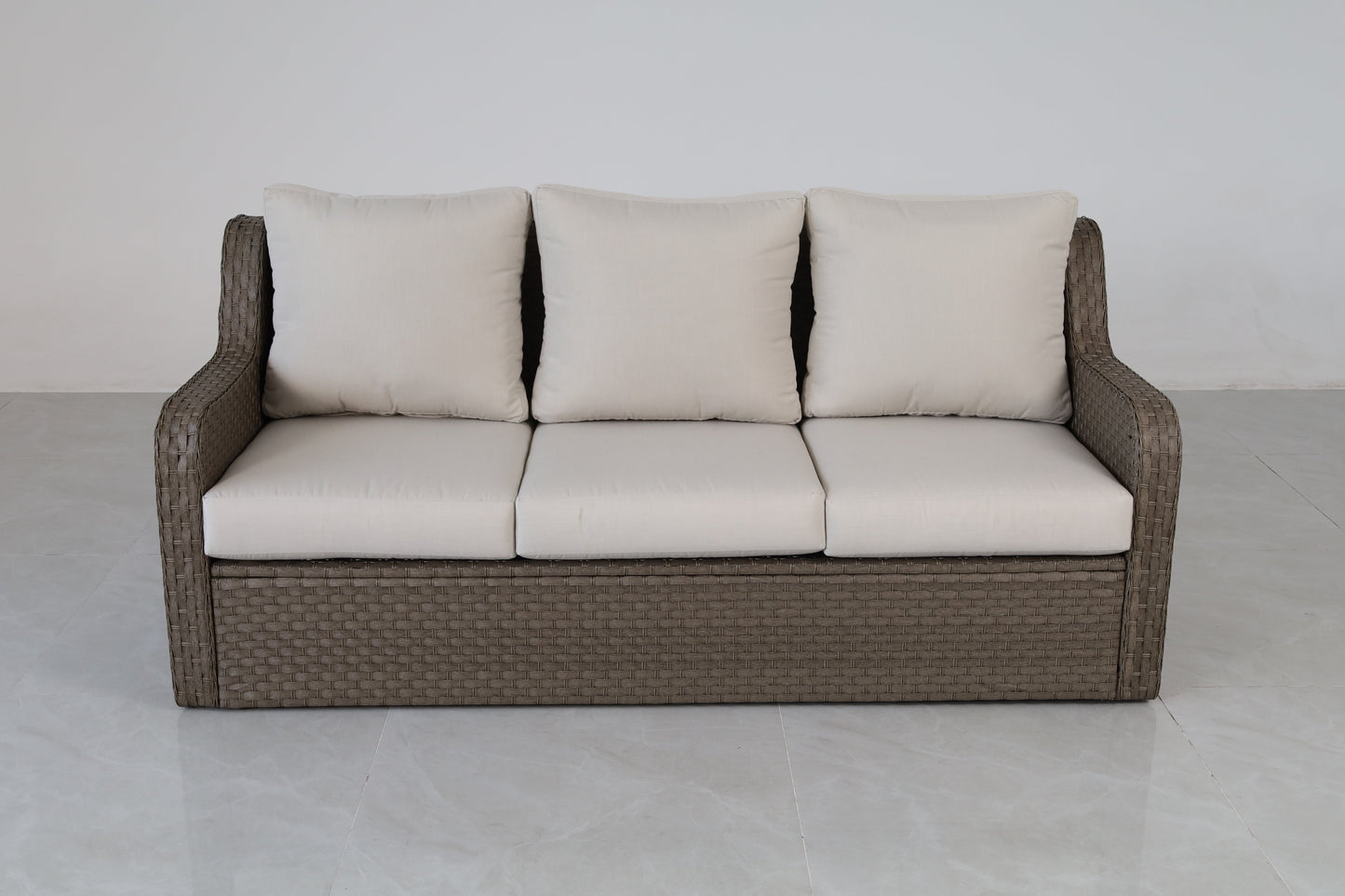 Luxury Rattan Patio Conversation Set – Includes 2 Swivel Chairs, Sofa, Coffee Table, And 2 Ottomans With Premium